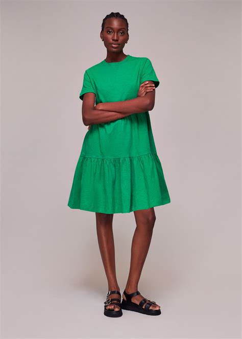 Green Short Tiered Jersey Dress Whistles Whistles Us