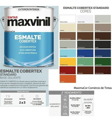 Tinta Esmalte Sintético Metais E Madeiras Maxvinil 3 6l Frete grátis