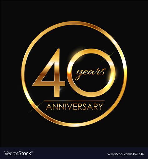 Template 40 Years Anniversary Royalty Free Vector Image