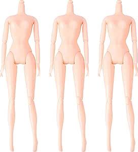 Amazon 3PCs Nude Doll Body 26cm Plastic Flexible Rotation 12