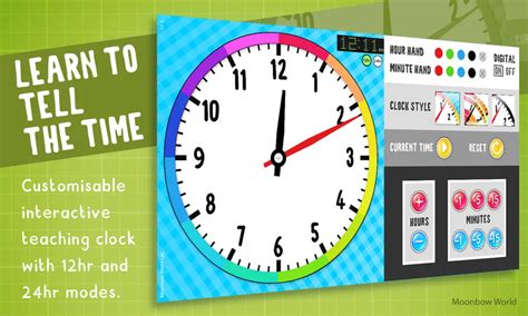 Telling The Time Interactive Teaching Clock Tool Moonbow World