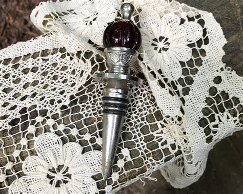 Vintage Metal And Glass Bottle Stopper Retro Bottle Stopper Etsy