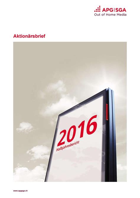 Aktionärsbrief 2016 1 by APG SGA Issuu