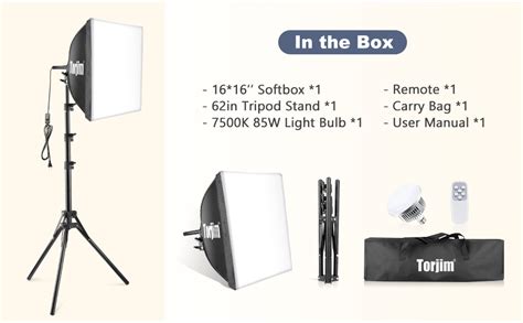 Torjim Softbox Photography Lighting Kit 16 X 16