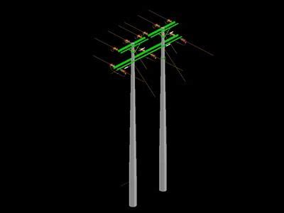 Estructura Media Tension Trifasica Hr2 Con Dos 3cr 13 2 Kv En DWG