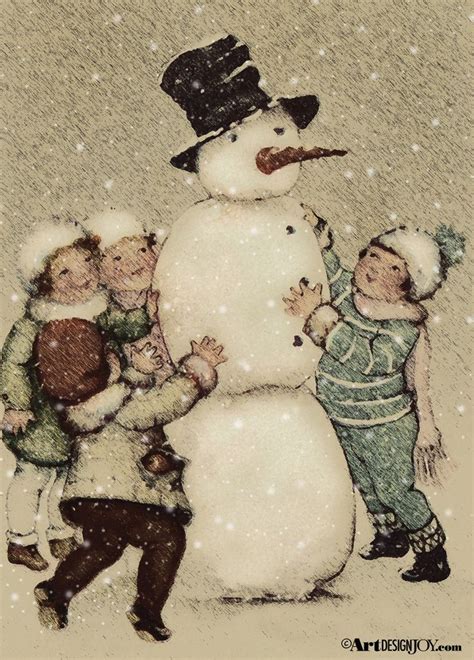 Free Printable Of A Vintage Snowman At Free