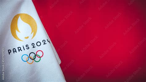 Paris France August 8 2022 Paris 2024 Olympic Games Red Wallpaper