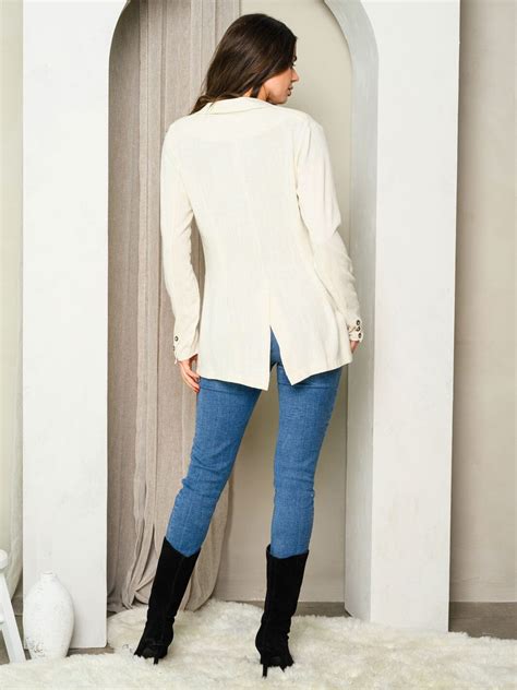 Womens Long Sleeve Button Closure Blazer