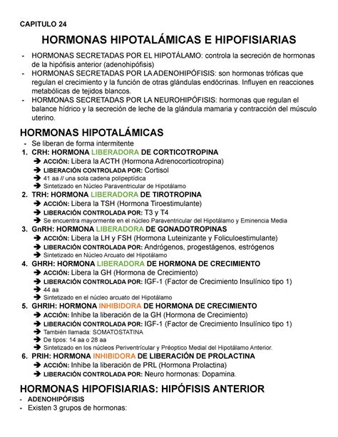 Capitulo Hormonas Hipotal Micas E Hipofisiarias Capitulo