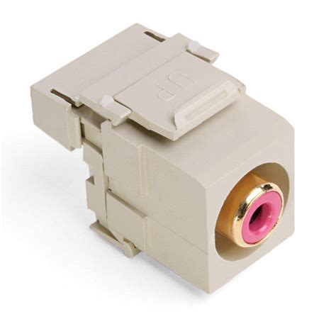 Leviton QuickPort RCA 110 Type Connector With Red Barrel Ivory 40735