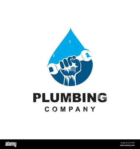 Hand And Wrench Logo Design Vector Template Plumbing Logo Company