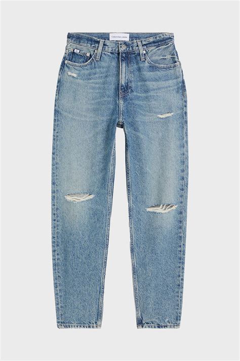 Calvin Klein Pamuklu Yüksek Bel Mom Fit Jeans J20J2221481A4 Bayan Kot