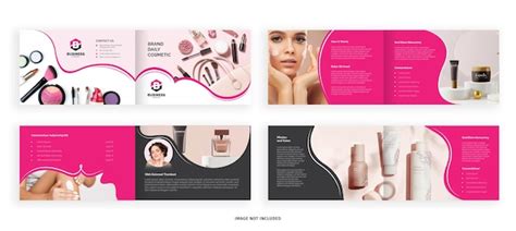 Premium Vector Minimalist Cosmetic Bifold Brochure Design