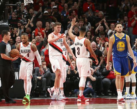 Portland Trail Blazers Vs Golden State Warriors In Game Of Western