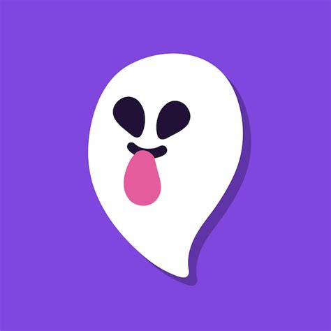 Fantasma Bonito Dos Desenhos Animados No Fundo Roxo Vetor Premium