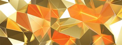 Premium Photo 3d Rendering Of Golden Abstract With Triangles