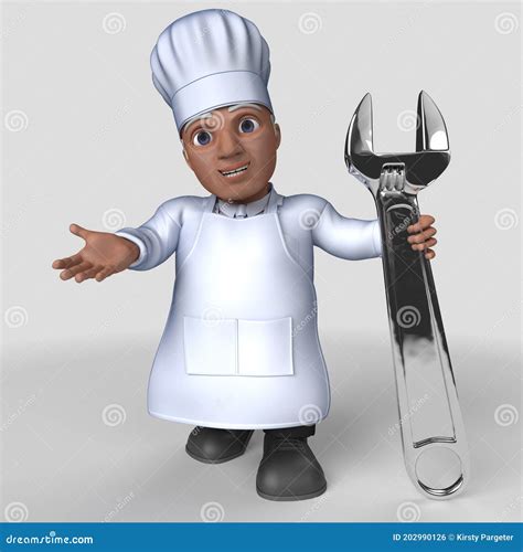 3d Cartoon Baker Character Stock Illustration Illustration Of