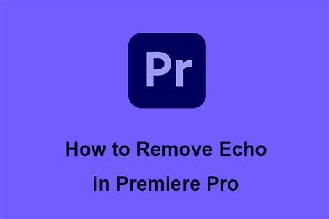 How To Remove Echo In Premiere Pro Step By Step Guide Minitool