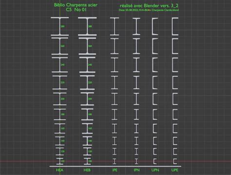 Biblioth Que Profils Charpente En Acier Hea Heb Ipe Inp Upn Upe