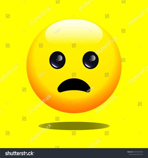 3d Emoji Frowning Face Open Mouth Stock Vector Royalty Free 1853439379