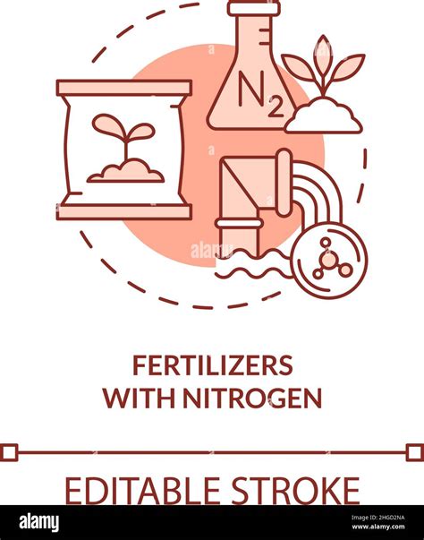 Fertilizers With Nitrogen Red Concept Icon Stock Vector Image Art Alamy