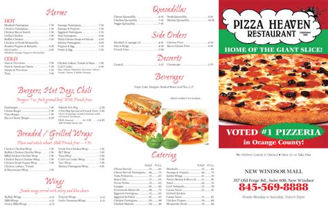 Pizza Heaven New Windsor Ny Giant Slice Best Pizza Restaurant