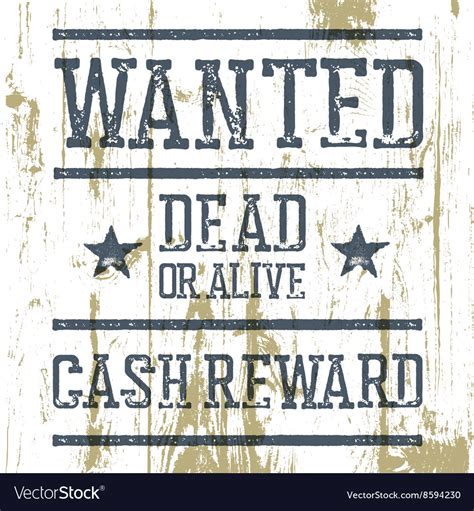 Wanted poster on wooden texture Royalty Free Vector Image