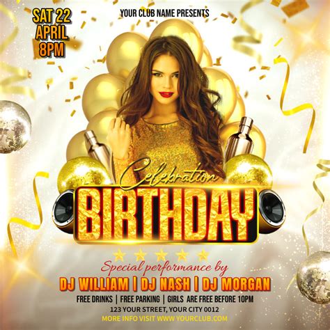 Birthday Party Flyer Design Template Postermywall