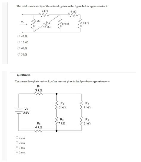 Solved The Total Resistance Rt Of The Network Given In The Chegg