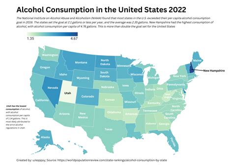 Alcohol Consumption In The United States By Maps On The Web