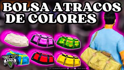 BOLSA DE ATRACOSDE COLORES GTA V ONLINE PS4 PS5 GLITCH GTA V MOCHILA