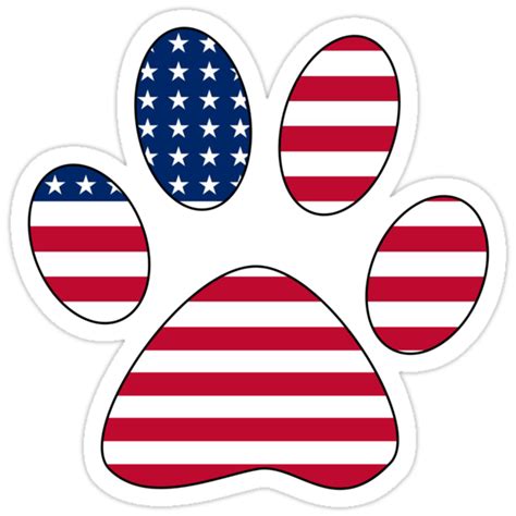 American Flag Paw Print Stickers By Artisticattitud Redbubble