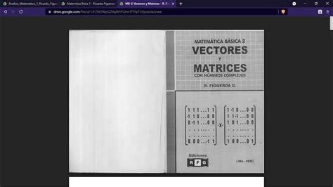 MatemÁtica Basica 2 Vectores Y Matrices Ricardo Figueroa G Pdf Youtube