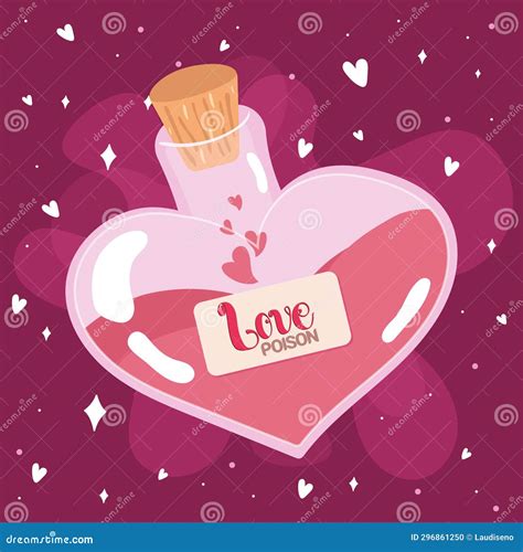 Isolated Heart Shape Love Potion Valentine Day Poster Vector Stock