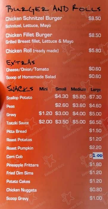 Menu At Charcoal Chicken Fast Food Sandringham