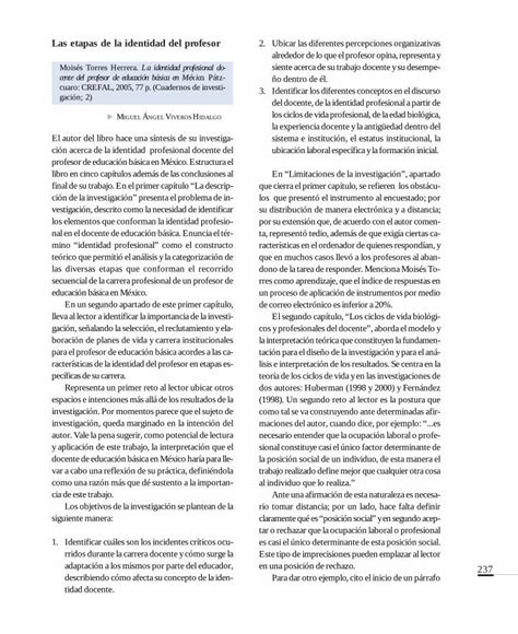 Pdf Las Etapas De La Identidad Del Profesor Mx · Del Docente De La Identidad