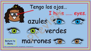 Spanish Lesson All About Me Revision By Blossoming Minds Tpt