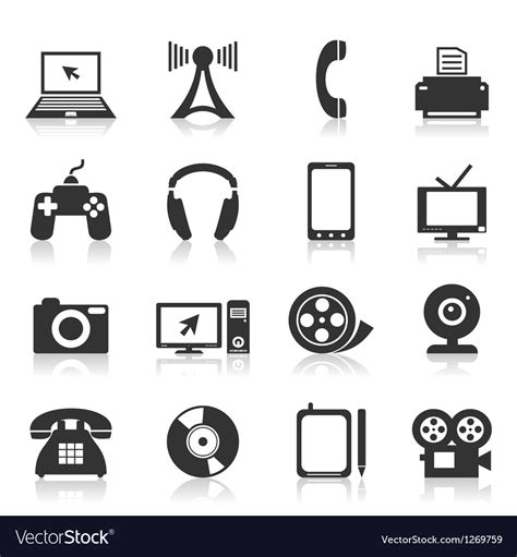 Electronics Icons Royalty Free Vector Image Vectorstock