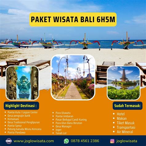 Paket Wisata Bali 6 Hari 5 Malam Joglo Wisata