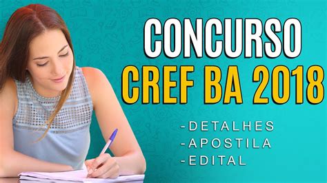 Concurso CREF BA 2018 Edital Inscrição e Apostila YouTube