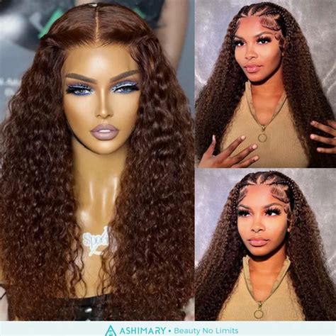 Chocolate Brown Full Lace Wig 180 Density Human Hair Wig Ashimaryhair