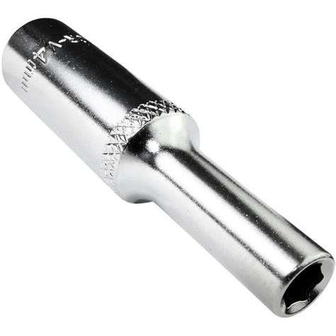 AERZETIX Douille rallongée hexagonale 1 4x4mm en acier Cr V