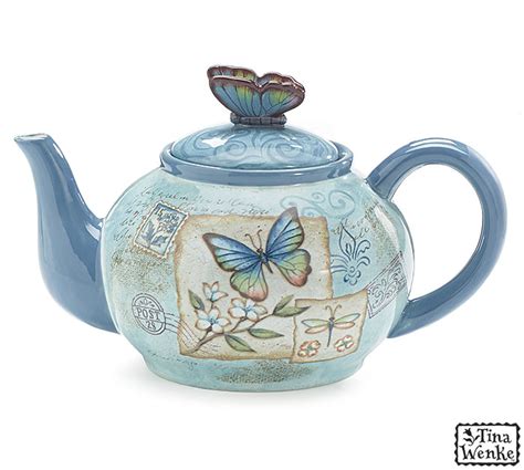 Blue Butterfly Teapot The Teapot Shoppe Inc