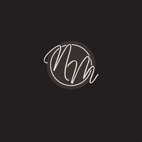 Initials NM logo monogram with simple circle line style 28106514 Vector ...