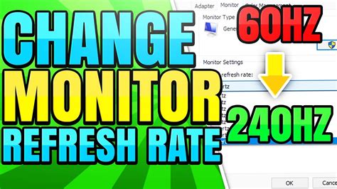 How To Change Your Monitor Refresh Rate Hz Windows Youtube