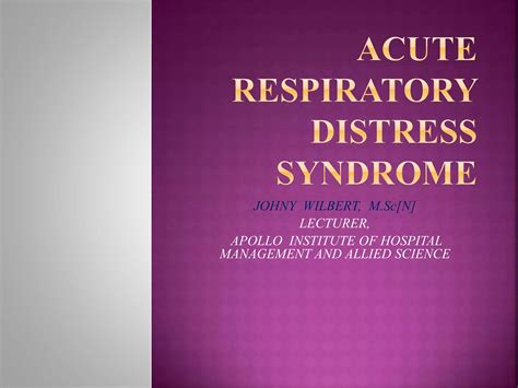 Acute Respiratory Distress Syndrome Ppt