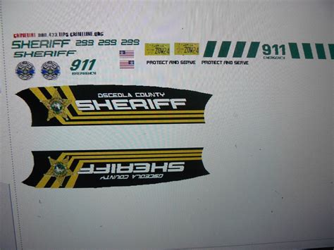 Osceola County Florida Sheriff Patrol Vehicle Decals 164 Two For One