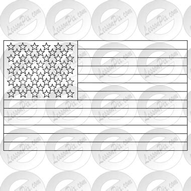 American Flag Outline for Classroom / Therapy Use - Great American Flag Clipart