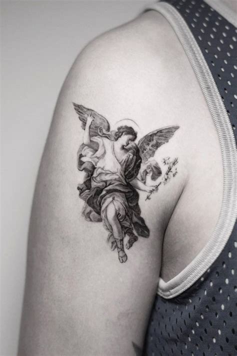 Renaissance Angel Tattoo| Piece by Cold Gray in Aureo Roma Tattoo ...