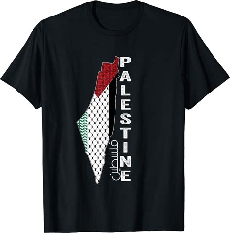 Palestinian Map Keffiyeh Thobe Patterns Palestine In Arabic T Shirt